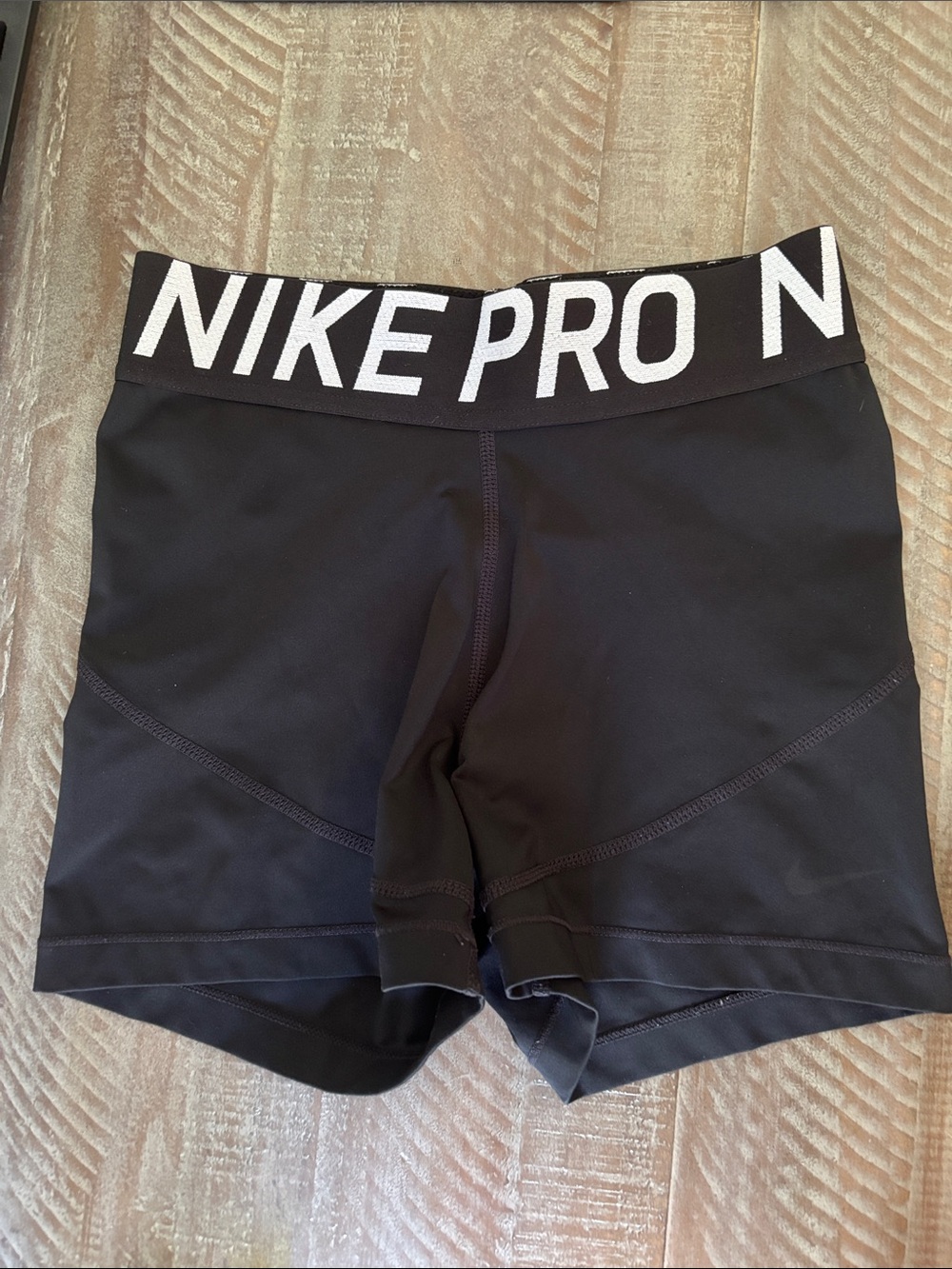 Nike Black Women's Pro Training Shorts with Logo Waistband Sz S